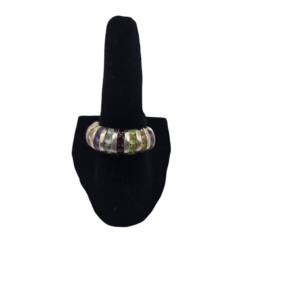 32 Gemstone 925 Silver Ring Garnet Peridot Citrine Amethyst Aquamarine Size 6